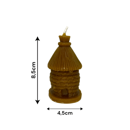 Vela de Miel de Cera Natural Forma de Choza 8,5x4,5cm - Imagen 2