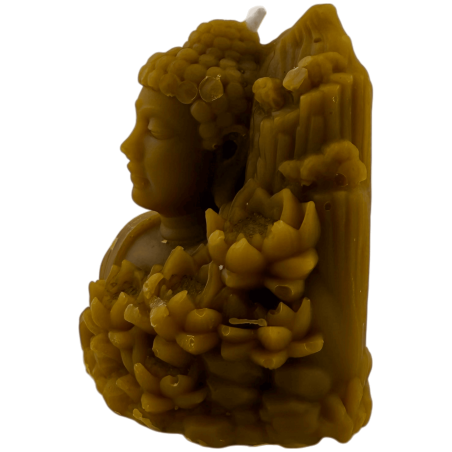Vela de Miel Buda con Flor de Loto 8x7cm - Imagen 2
