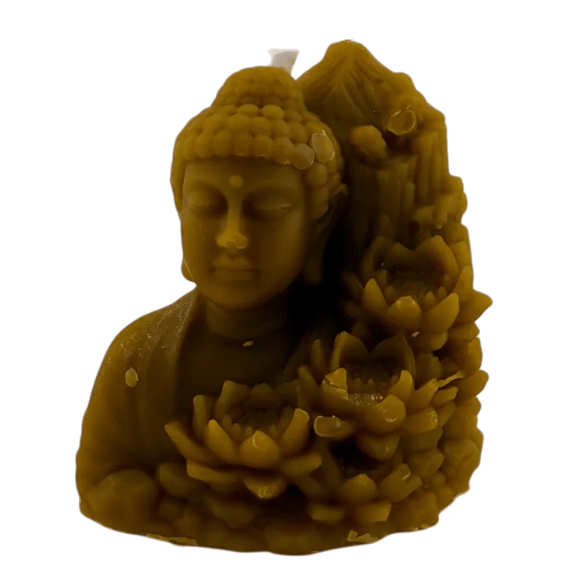 Vela de Miel Buda con Flor de Loto 8x7cm