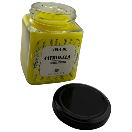Vela de Soja de Citronela En Tarro de Cristal 7x8cm - Imagen 2