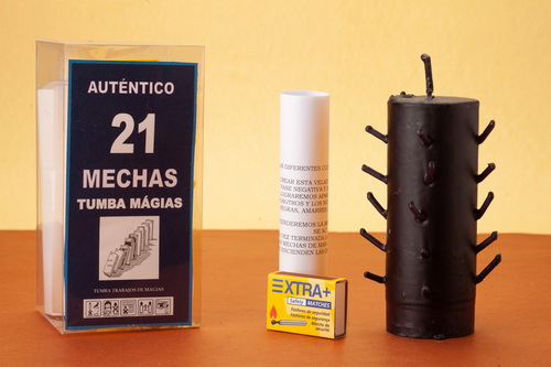 Velón 21 Mechas Negro Tumba Trabajo